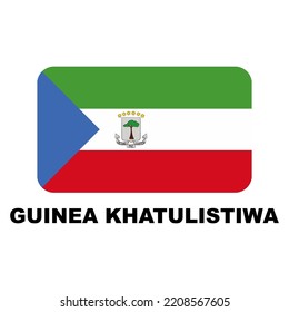 Oficial national flags of the world. Guinea Khatulistiwa country.  Design rectangular. Vector Isolated on a blank background which can be edited and changed colors.