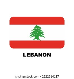 Oficial national flags of the world. Lebanon country.  Design rectangular. Vector Isolated on a blank background which can be edited and changed colors.