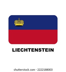 Oficial national flags of the world. Liechtenstein country.  Design rectangular. Vector Isolated on a blank background which can be edited and changed colors.