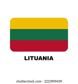 Oficial national flags of the world. Lituania country.  Design rectangular. Vector Isolated on a blank background which can be edited and changed colors.