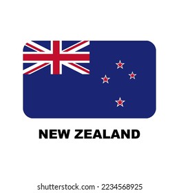 Oficial national flags of the world. New Zealand country.  Design rectangular. Vector Isolated on a blank background which can be edited and changed colors.