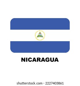 Oficial national flags of the world. Nicaragua country.  Design rectangular. Vector Isolated on a blank background which can be edited and changed colors.