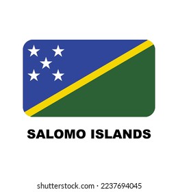 Oficial national flags of the world. Salomo Islands country.  Design rectangular. Vector Isolated on a blank background which can be edited and changed colors.