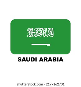 Oficial national flags of the world. Saudi Arbia country.  Design rectangular. Vector Isolated on a blank background which can be edited and changed colors.