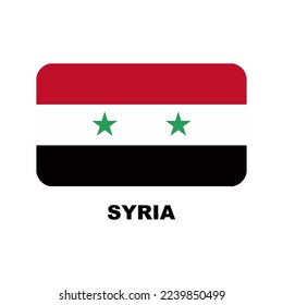 Oficial national flags of the world. Syria country.  Design rectangular. Vector Isolated on a blank background which can be edited and changed colors.