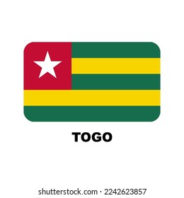 Oficial national flags of the world. Togo country.  Design rectangular. Vector Isolated on a blank background which can be edited and changed colors.