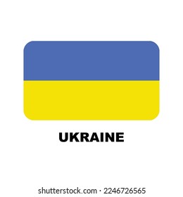 Oficial national flags of the world. Ukraine country.  Design rectangular. Vector Isolated on a blank background which can be edited and changed colors.