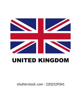 Oficial national flags of the world. United Kingdom country.  Design rectangular. Vector Isolated on a blank background which can be edited and changed colors.