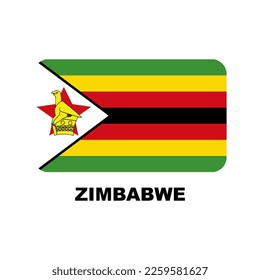Oficial national flags of the world. Zimbabwe country.  Design rectangular. Vector Isolated on a blank background which can be edited and changed colors.