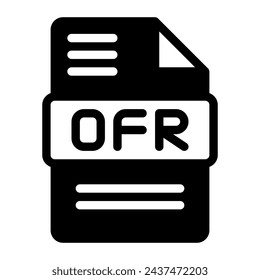 Ofr Audio File Format Icon. Flat Style Design, File Type icons symbol. Vector Illustration.