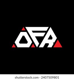 OFR triangle letter logo design with triangle shape. OFR triangle logo design monogram. OFR triangle vector logo template with red color. OFR triangular logo Simple, Elegant, and Luxurious design.