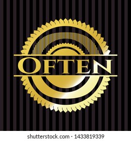 Often gold emblem. Vector Illustration. Detailed.