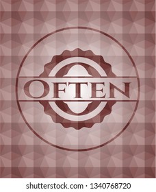 Often red badge with geometric pattern. Seamless.