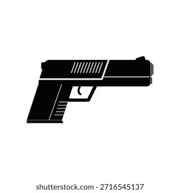 Often used alone or within a prohibition symbol to indicate a firearm-free area for public safety.