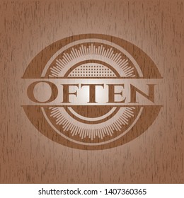 Often wood emblem. Retro. Vector Illustration.