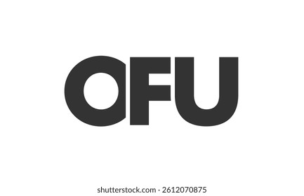 OFU logo design template with strong and modern bold text. Initial based vector logotype featuring simple and minimal typography. Trendy company identity ideal for businesses brand presence.