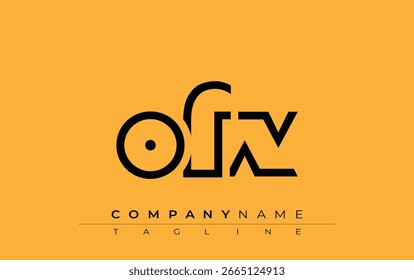 Design de letra abstrata OFX. Design de logotipo comercial moderno com tipografia abstrata e estilo contemporâneo