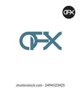 Diseño de monograma de letra de logotipo OFX