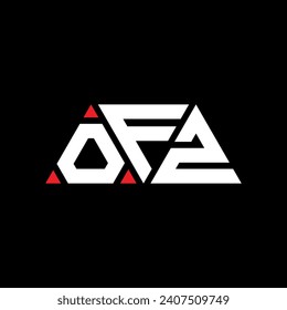 OFZ triangle letter logo design with triangle shape. OFZ triangle logo design monogram. OFZ triangle vector logo template with red color. OFZ triangular logo Simple, Elegant, and Luxurious design.