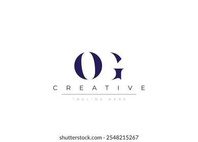 OG abstract minimalist letters Logo Monogram. It is a minimalist logo, this logo is made by combining two letters