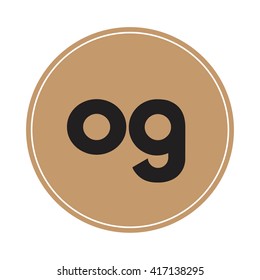 og brown letters ,abstract background logo, design identity in circle, alphabet letter