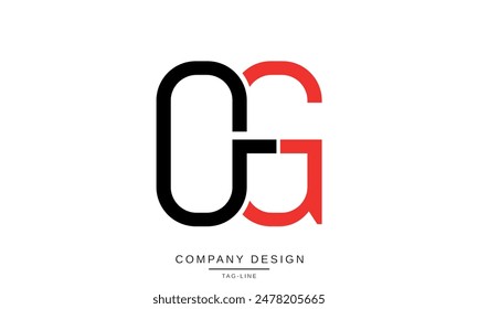 OG, GO Letras Abstractas Logo Monograma Diseño Fuente Vector