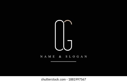 OG GO abstract vector logo monogram template