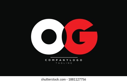 OG icon monogram letter text alphabet logo design