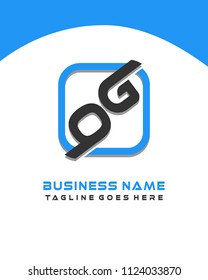 OG initial box letter logo template vector