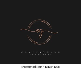OG initial handwriting logo template vector