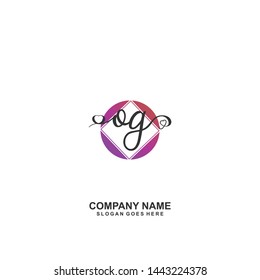 OG Initial handwriting logo vector