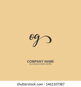 OG Initial handwriting logo vector