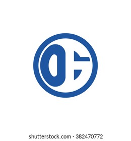 OG initial letters circle business logo blue