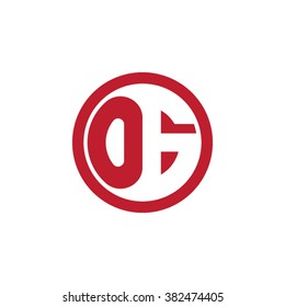 OG initial letters circle business logo red
