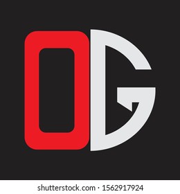 OG Initial Logo design Monogram Isolated on black background