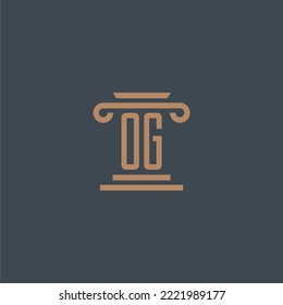 OG initial monogram for lawfirm logo with pillar design