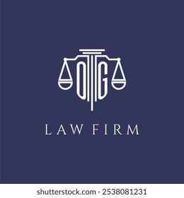 OG initial monogram for lawfirm logo with scales vector image
