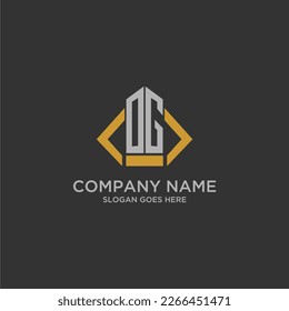 OG initial monogram logo for real estate with building style