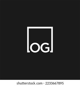 OG initial monogram logo with square style design