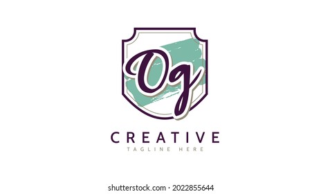 OG Initials, handwriting logo vector