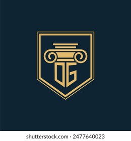 OG Initials Law Firm Logo Lawyer logo with creative law element