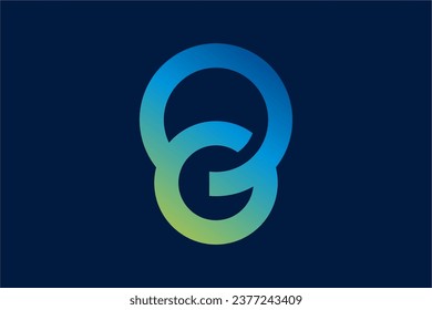 OG letter logo design, initial, monogram, icon, symbol. Combination of O and G in circle shape formed chain and global symbol to represent connection of company to global network.