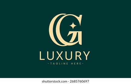 Logotipo de OG, logotipo de GO, monograma inicial del logotipo de lujo de G
