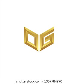 OG Logo letter initial 3d designs templete with gold colors