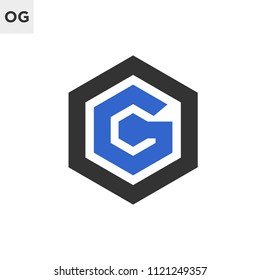 OG logo letter initial, Abstract polygonal Background Logo,
