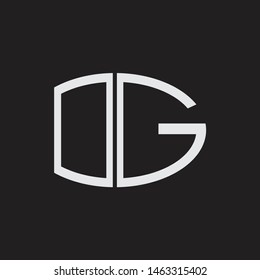 OG Logo letter oval monogram design template with black and white colors
