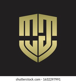 OG Logo monogram with emblem shield shape design isolated gold colors on black background