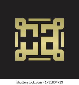 OG Logo monogram with piece line art design template