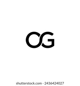 OG logo. O G design. White OG letter. OG, O G letter logo design. Initial letter OG linked circle uppercase monogram logo.