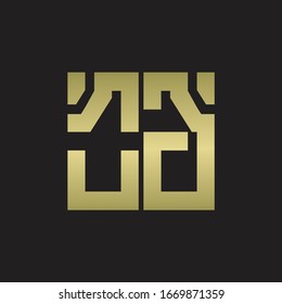 OG-Logo mit quadratischer Design-Vorlage mit goldenen Farben